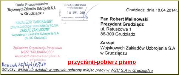Prezydent Robert Malinowski i Zarzad WZU-